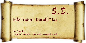 Sándor Donáta névjegykártya